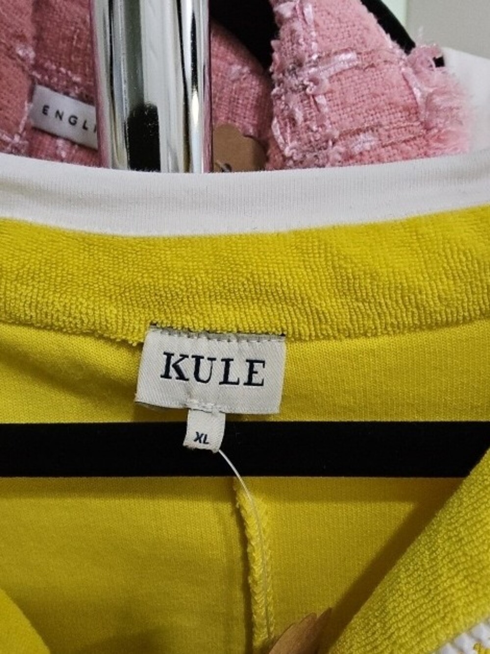 KULE Yellow and White Crewneck Top|| Size XL - Picture 2 of 2